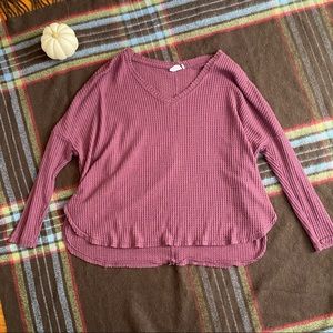 Out From Under V Neck Thermal Longsleeve Top